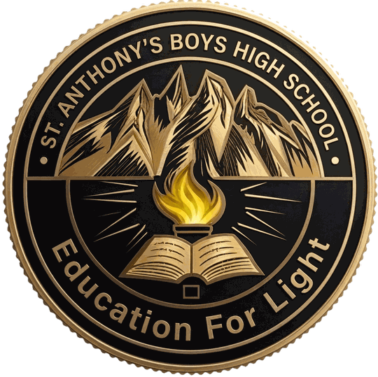 St Anthony's Boys' High School crest logo — Kitale, Trans Nzoia County, Kenya St Anthony's Boys' High School school crest logo, Kitale Trans Nzoia Kenya high school emblem